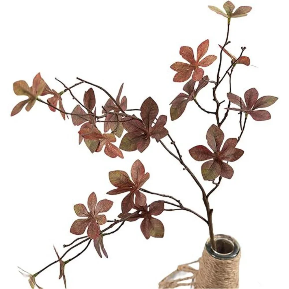3pcs Artificial‎ Eucalyptus Leaves - Silk Greenery for Home Fall Decor, Brown